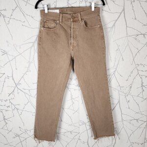 GAP Beige Khaki Wash Denim Cheeky Straight High Rise Ankle Jeans